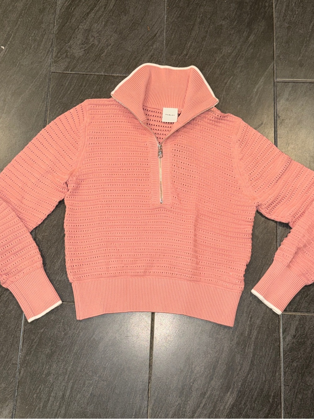 Varley Pink Half-Zip Textured Knit Pullover - Picture 11 of 11